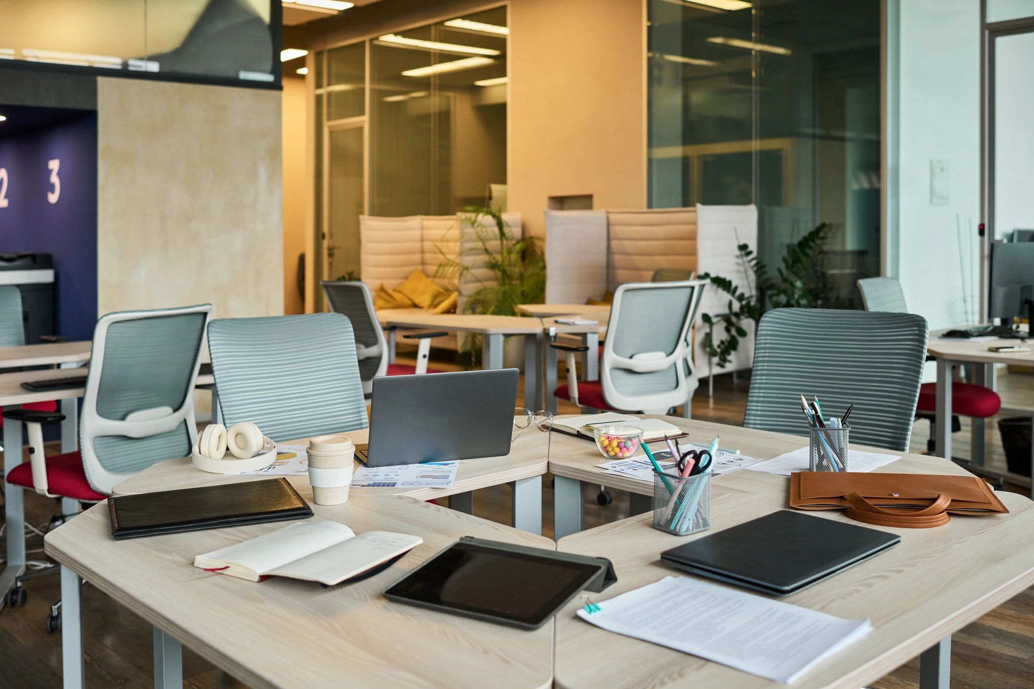 Corporate technology office workspace